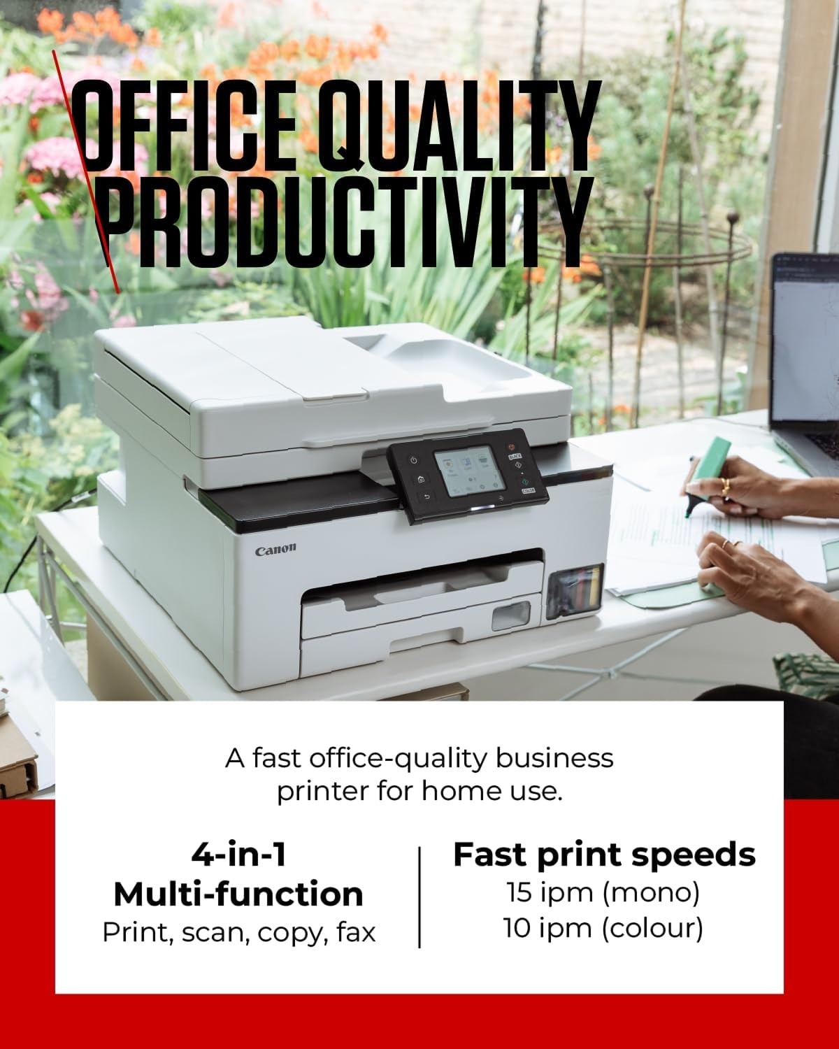 White GX2050 4-in-1 Colour Inkjet Printer WiFi Ethernet A4 MegaTank