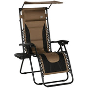 Zero Gravity Recliner Chair Lounger Sunshade Cup Holder Foldable Outdoor Seat