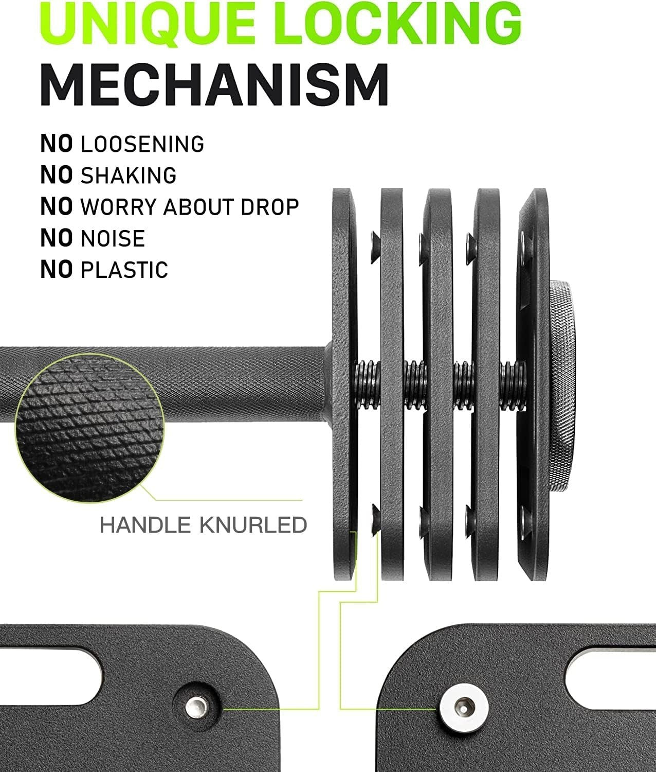 36kg Adjustable Dumbbell Single 2kg Increments Alloy Steel Safe Lock Gym