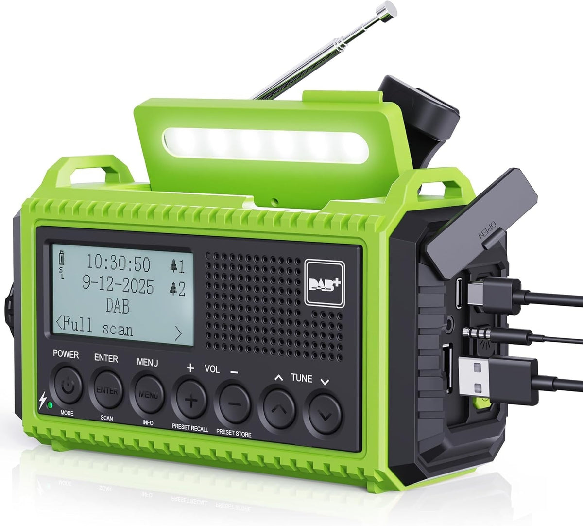 Wind Up Solar Radio DAB, FM 5000mAh Power Bank Flashlight SoS