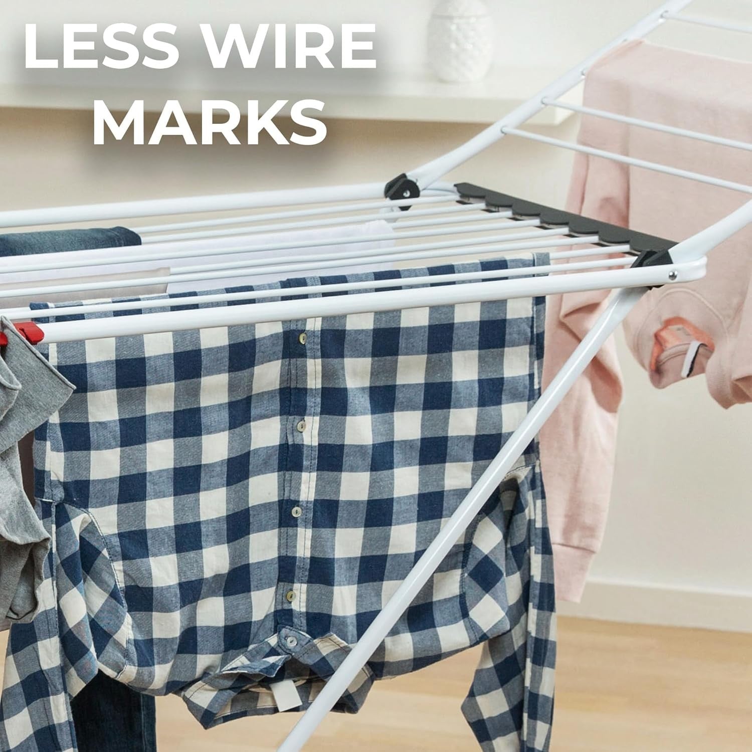 Indoor Clothes Airer 20m Drying Space Foldable X-Leg Compact Laundry Rack