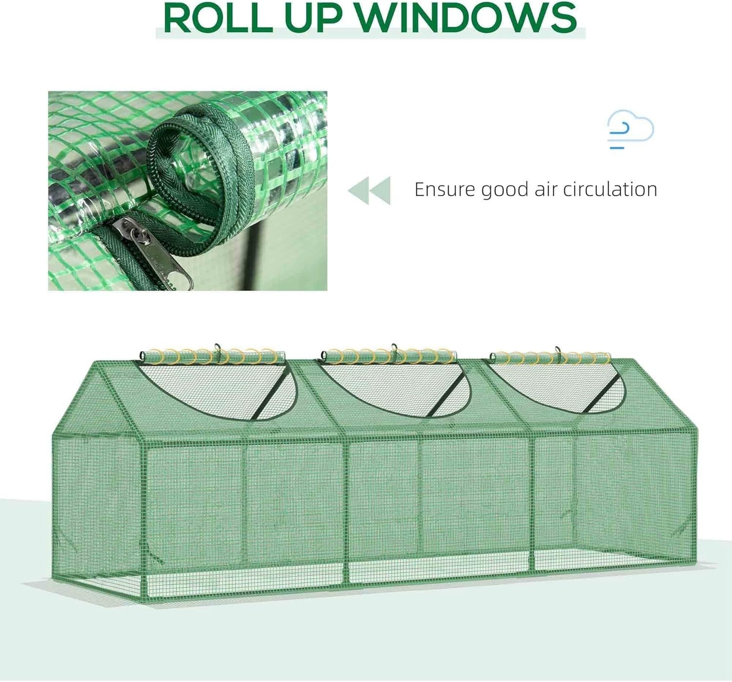 Mini Garden Greenhouse with Zipped Windows | Portable Grow Tent for Plants & Veg