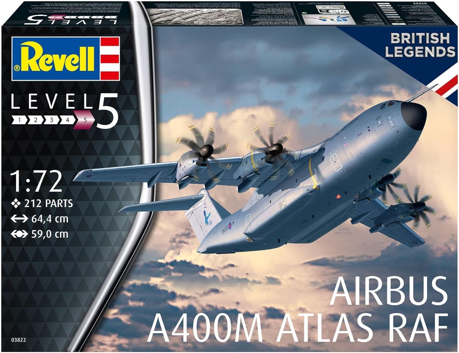 1:72 Airbus A400M Atlas RAF Military Cargo Plane Model Kit Unpainted Plastic