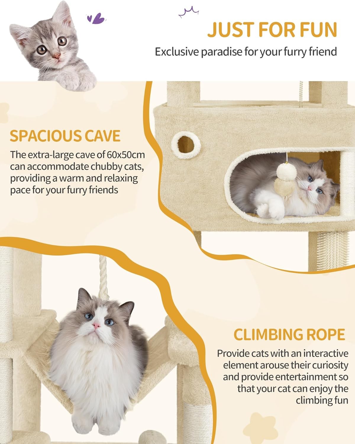 203cm Tall Cat Tree Tower XXL Multi-Level Scratching Posts Condos Large Cats