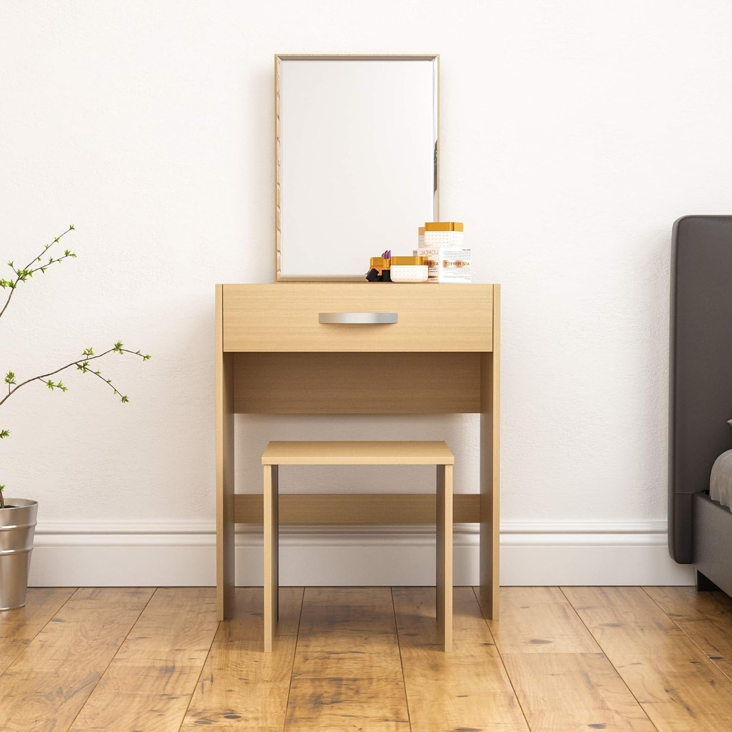 Pine Modern Hallway Storage Bench with Drawer Entryway Shoe Seat Chest