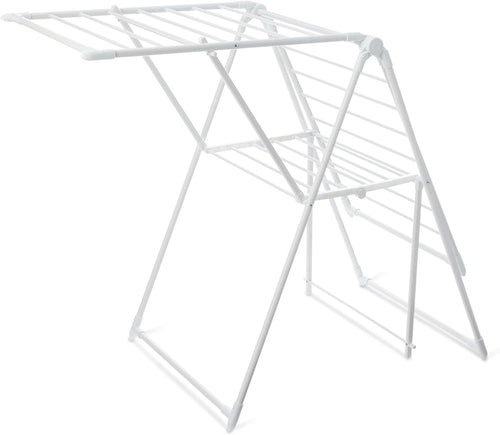 2 Wing Folding Clothes Airer Large Metal Laundry Drying Rack Indoor