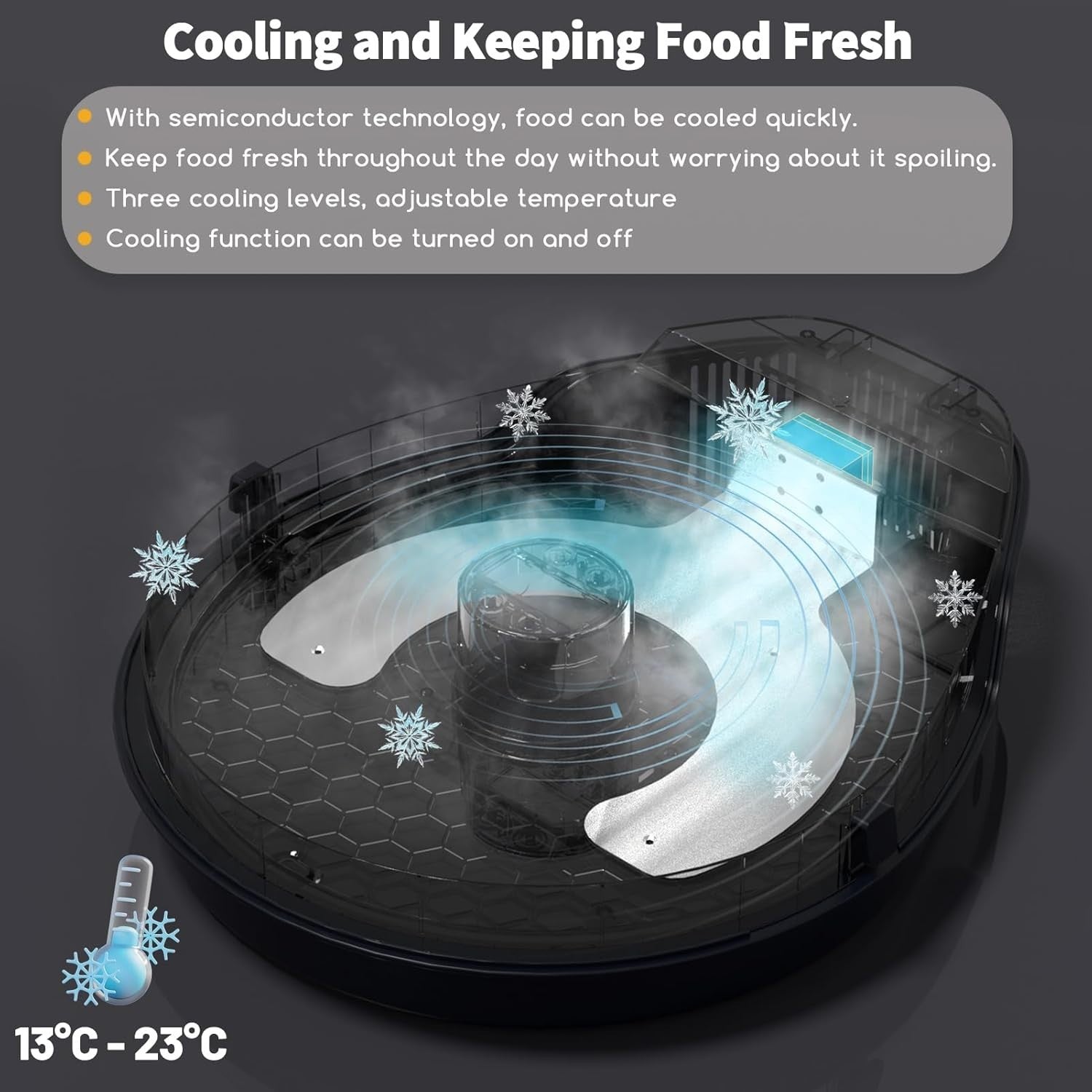 Automatic Wet Cat Feeder Cooling Timer 5 Meal Refrigerated Food Tray