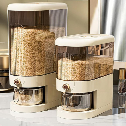 22lb Rice Dispenser Airtight Grain Storage w Measuring Cup
