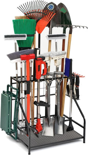 Adjustable Steel Garden Tool Rack Holds 58 Tools 72x72x71cm Black