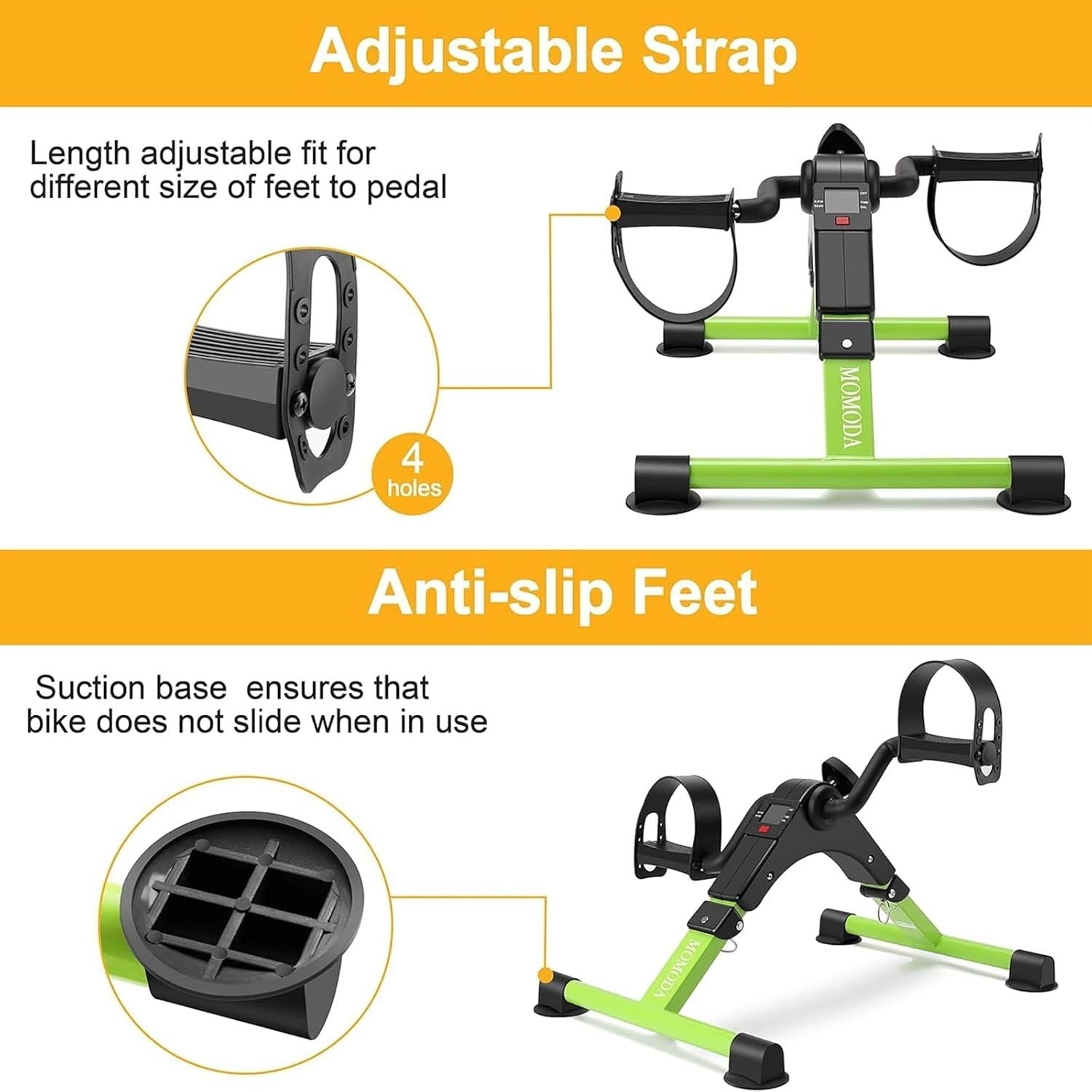 Fold Away Pedal Exerciser LCD Seated Arm Leg Cycle Trainer