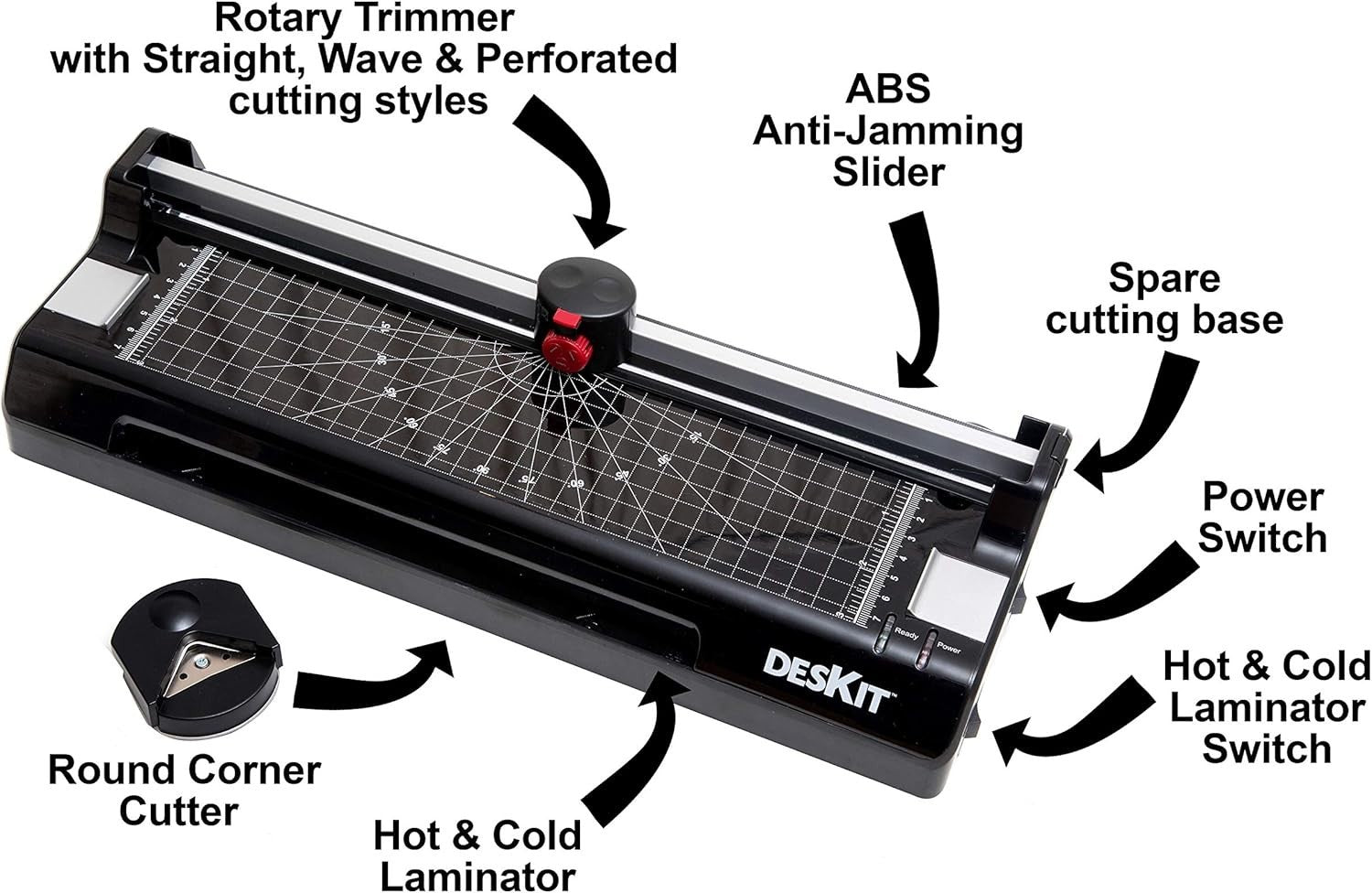 A4 Laminator 3-in-1 Hot Cold Anti-Jam Trimmer Corner Rounder