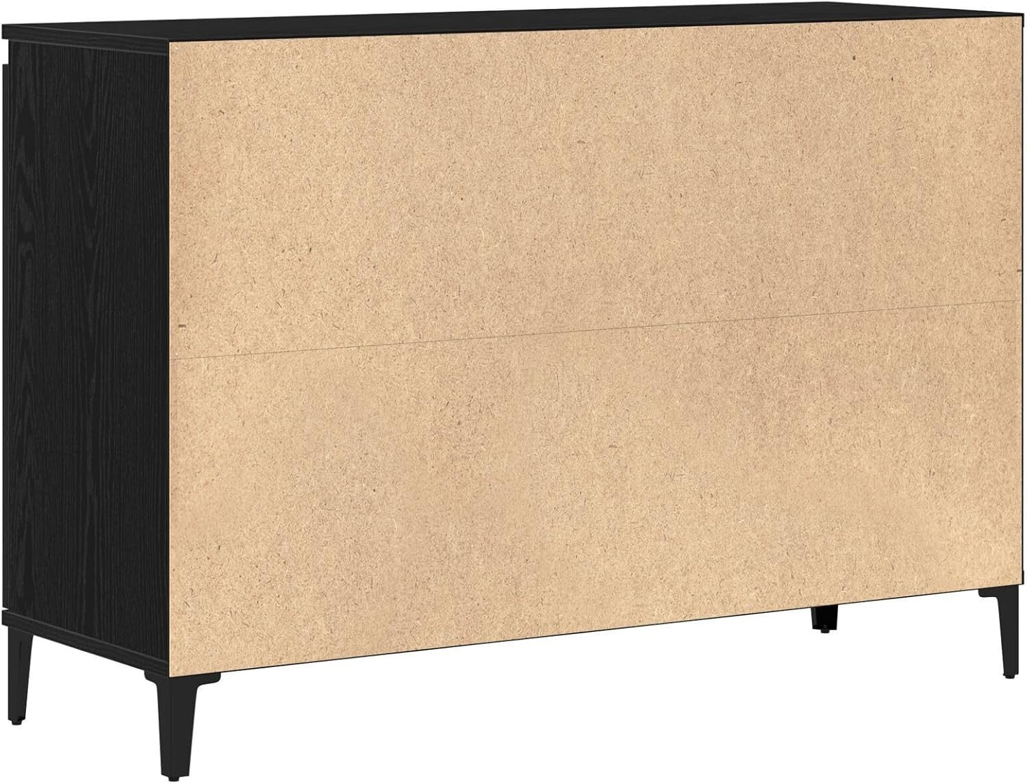 Black Oak Sideboard Cabinet Matte Finish Storage Unit Dining Living Room