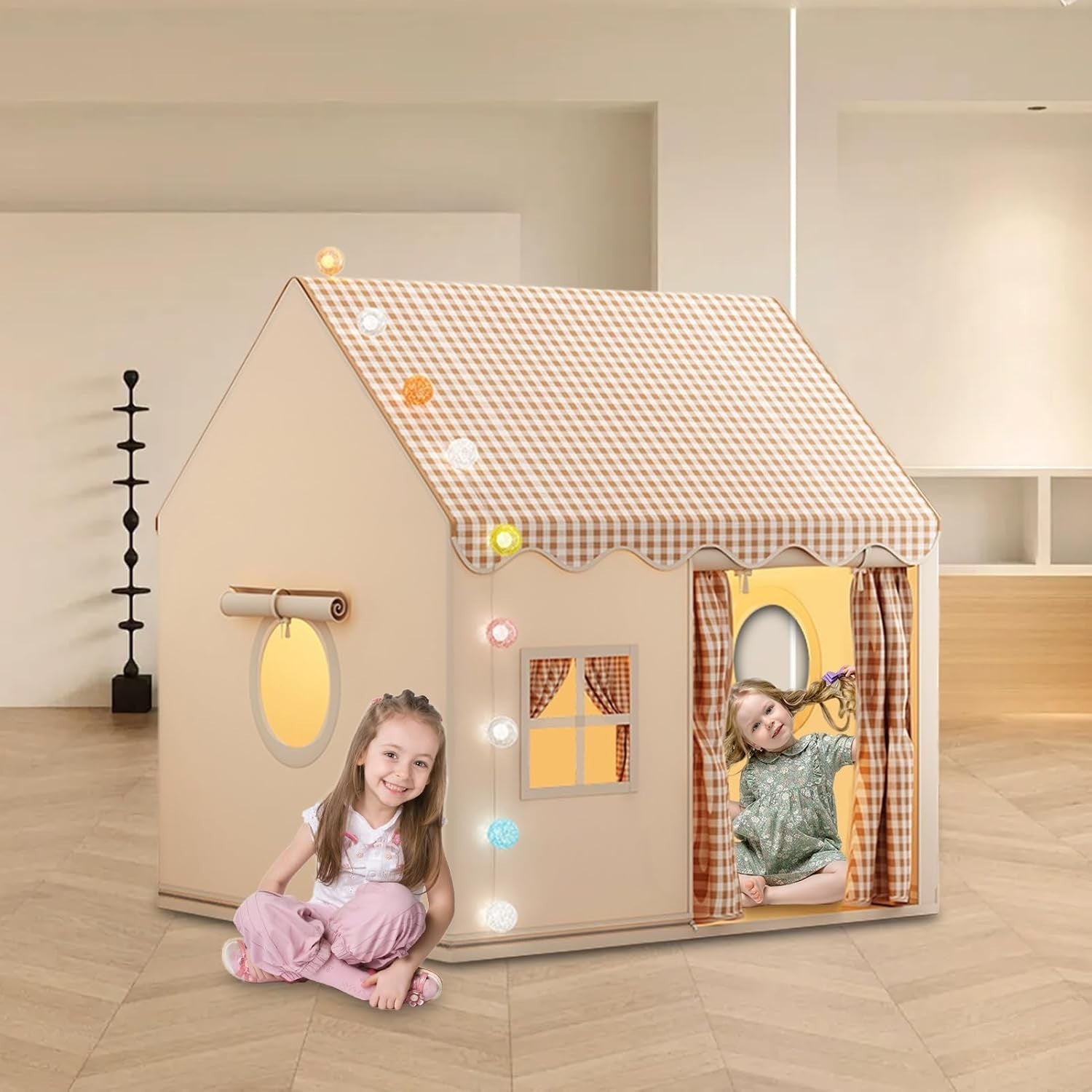 Large Princess Playhouse Tent Indoor Outdoor w Multi Colour Ball Lights