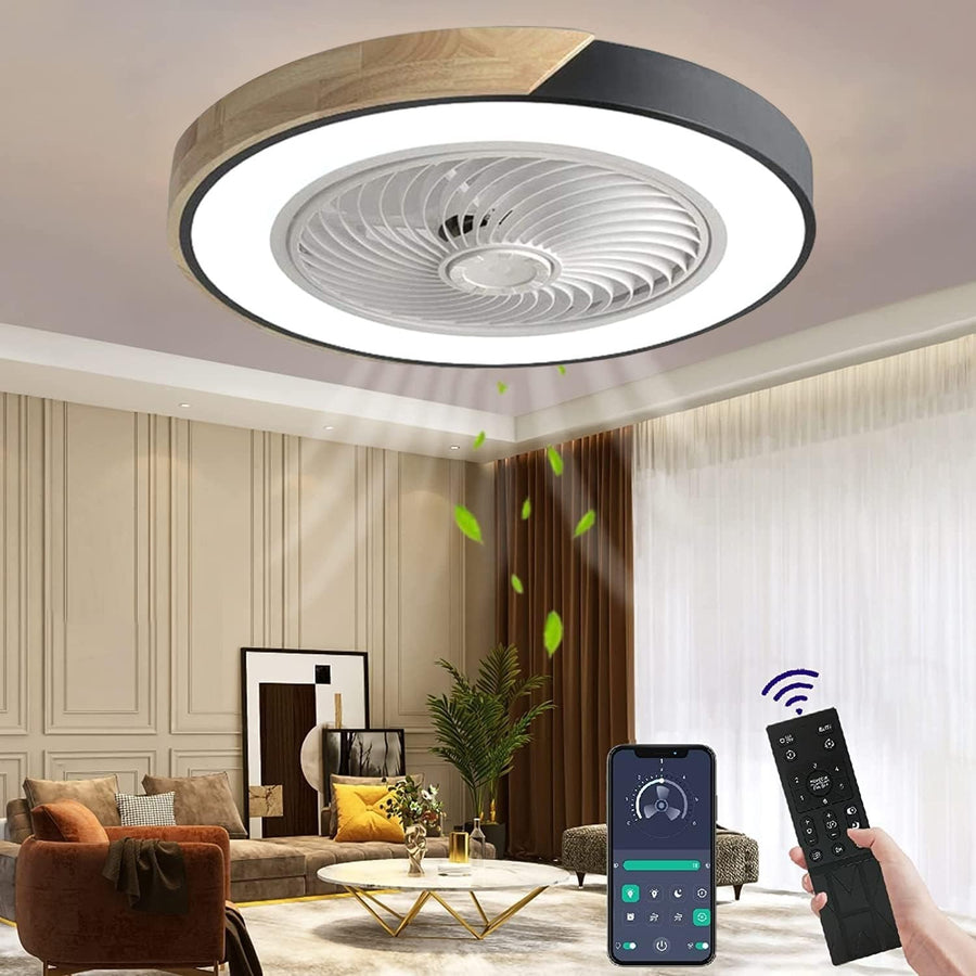 50cm Wildcat Ceiling Fan Light, 6-Speed Dimmable Reversible LED, Quiet Black