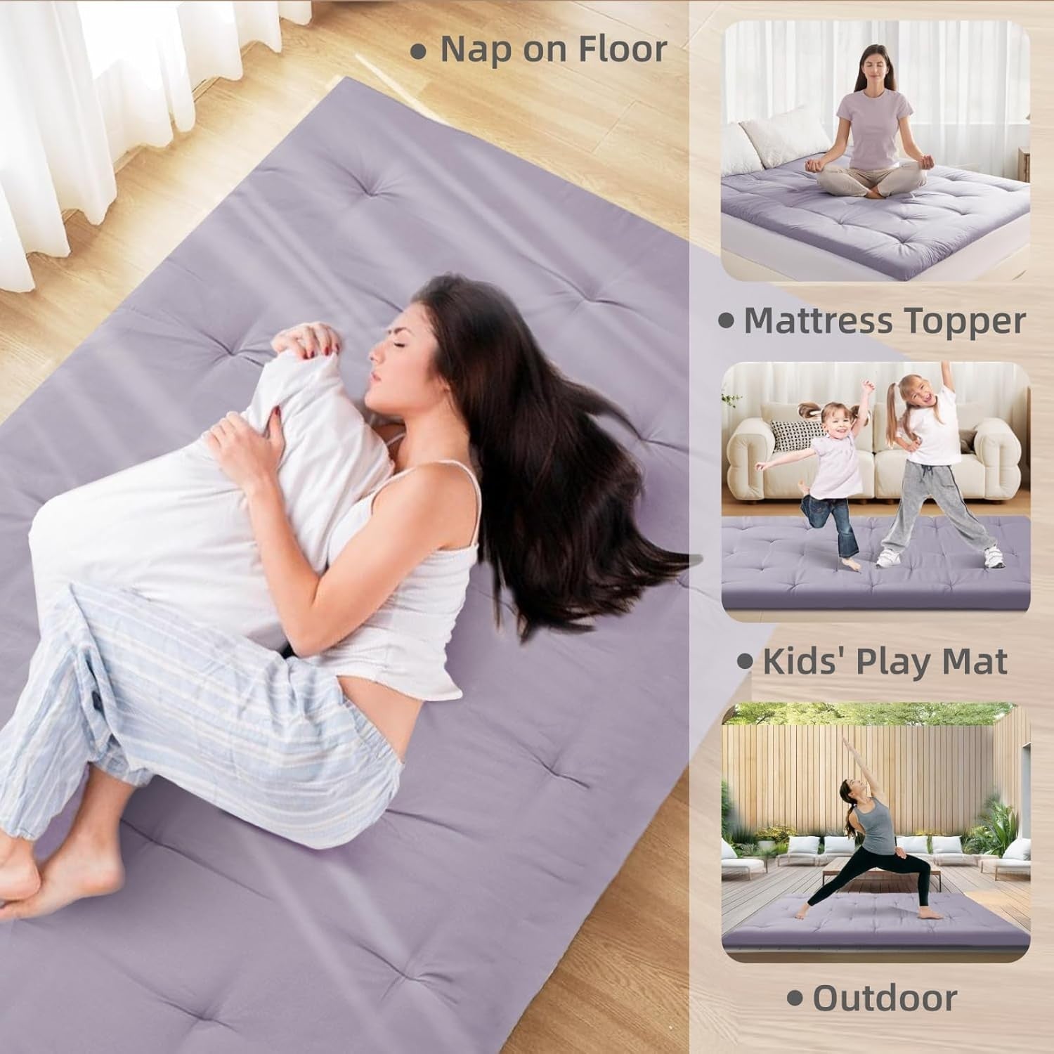 Twin Futon Floor Mattress 2.5" Foam Foldable Tatami Bed Camping Mat