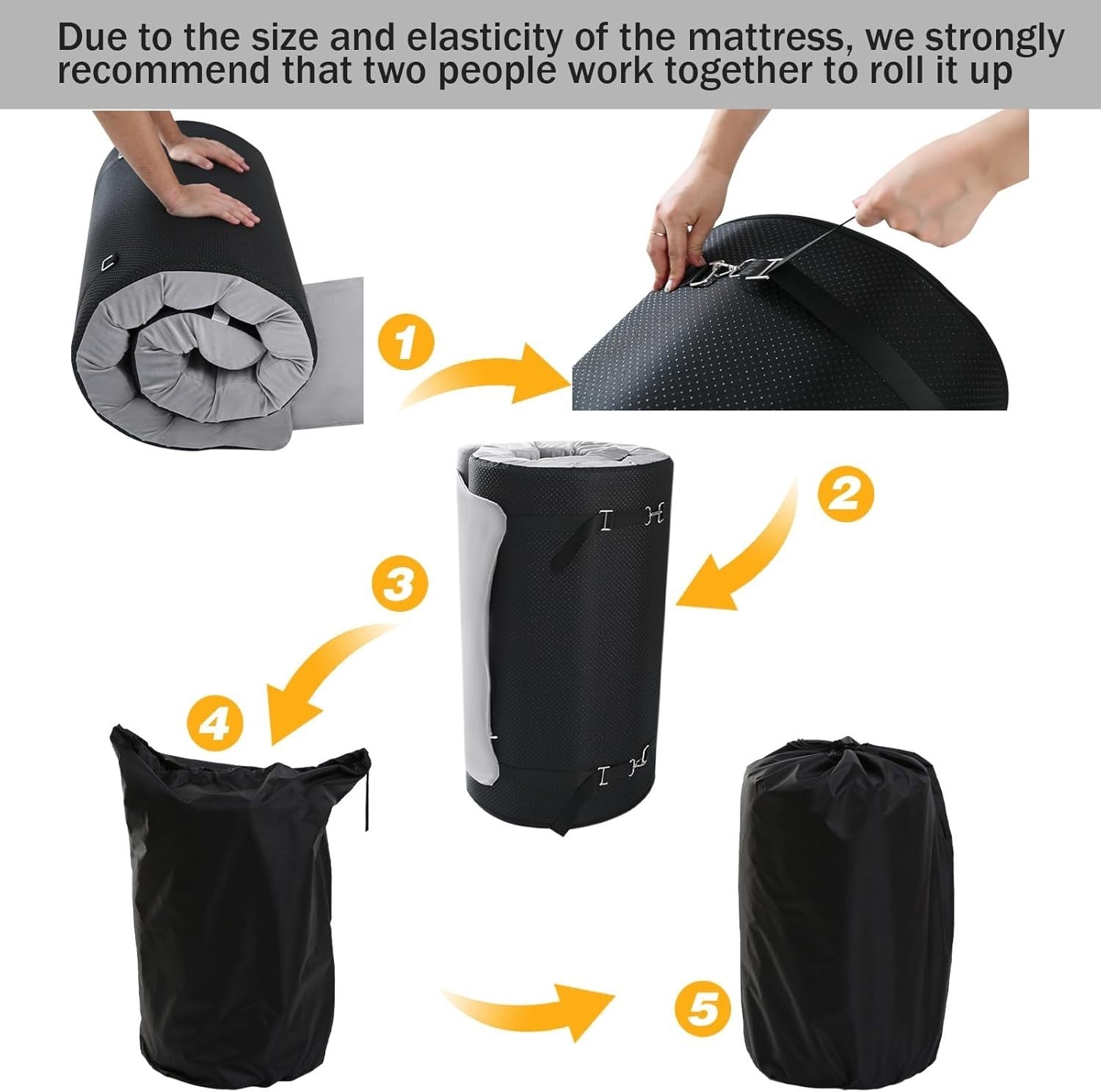 Portable Foldable Foam Mattress Single Roll Up Guest Bed with Travel Bag