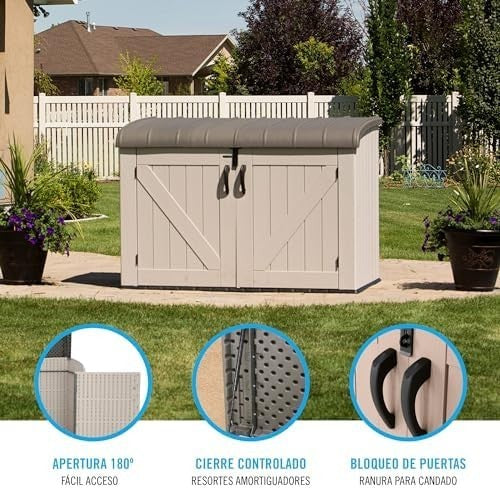 Heavy Duty Plastic Outdoor Storage Shed 6x3.5 ft – Lockable, Weatherproof