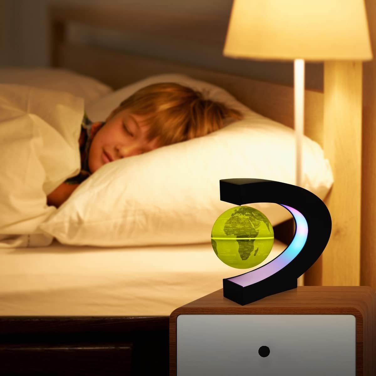 Levitating Globe Multi-Color, Floating Rotating Magnetic LED Desk Lamp