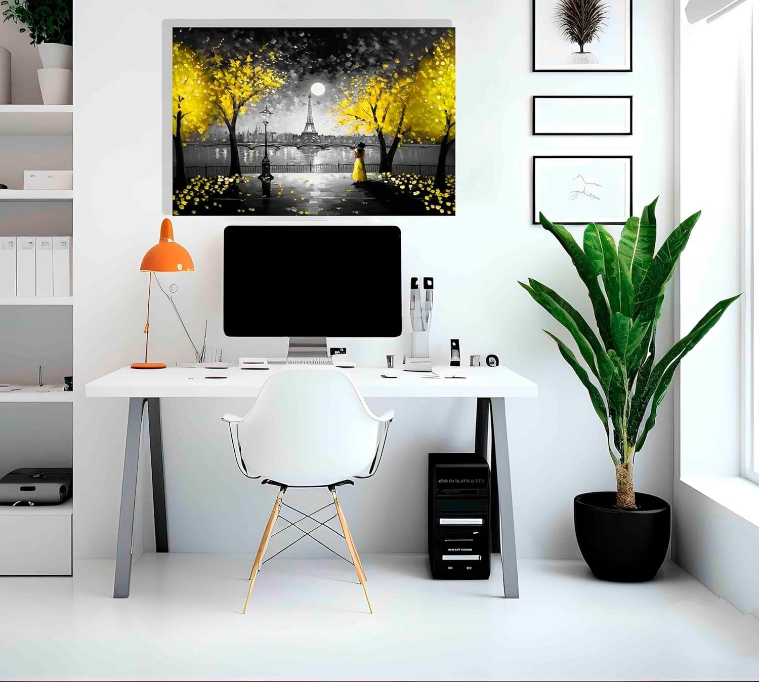 Moonlight Eiffel Tower Canvas Wall Art 40x30 cm Modern Paris Decor