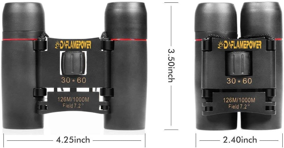 30x60 Mini Compact Binoculars Portable Folding HD Travel Outdoor Viewing