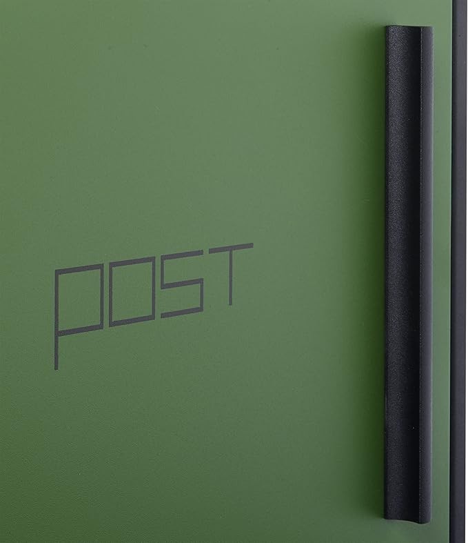 Wall Mounted Steel Letterbox Lockable DIN A4 Slot Modern Weatherproof Postbox