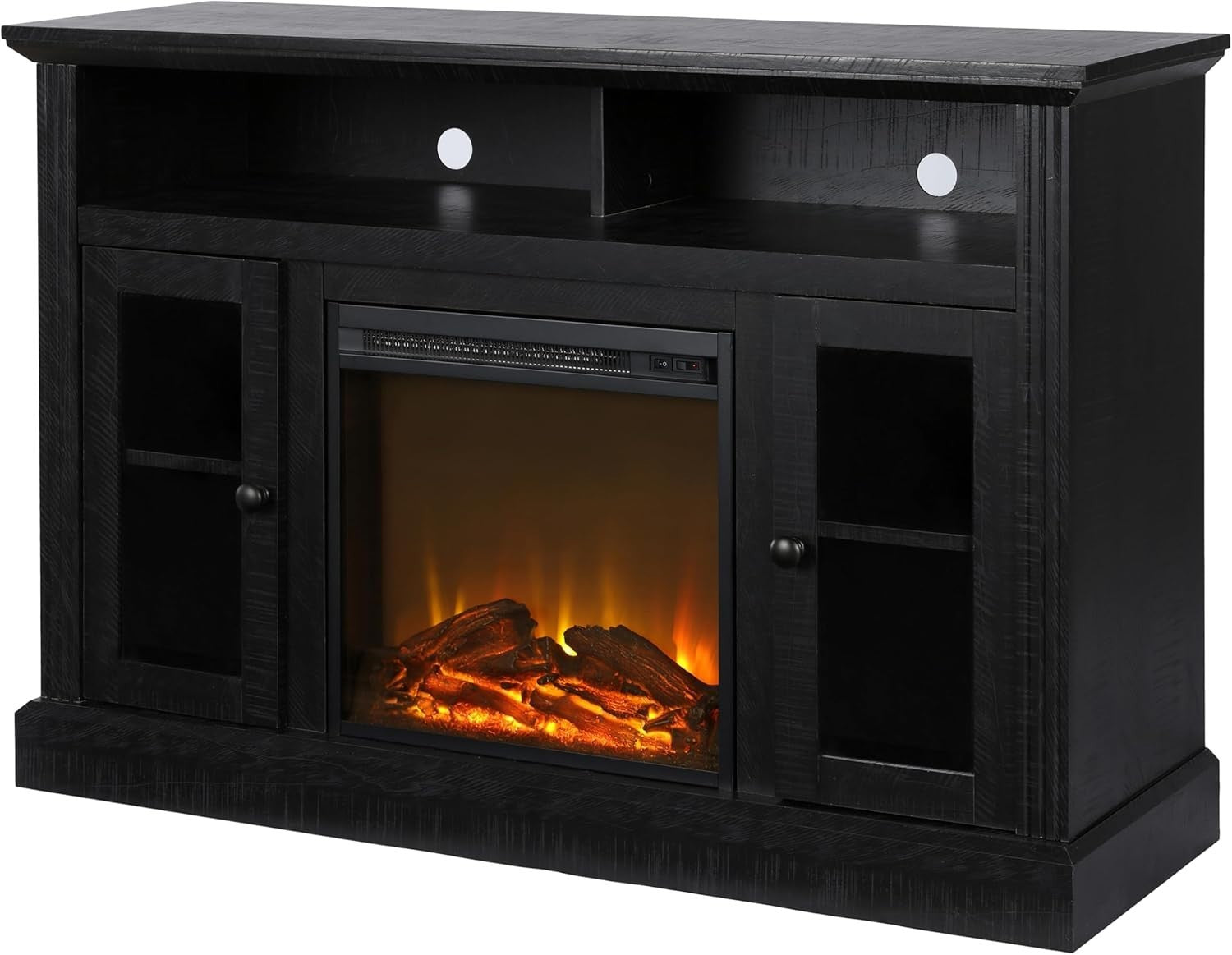 Electric Fireplace TV Stand 50" with Realistic LED Logs & Flame Effects