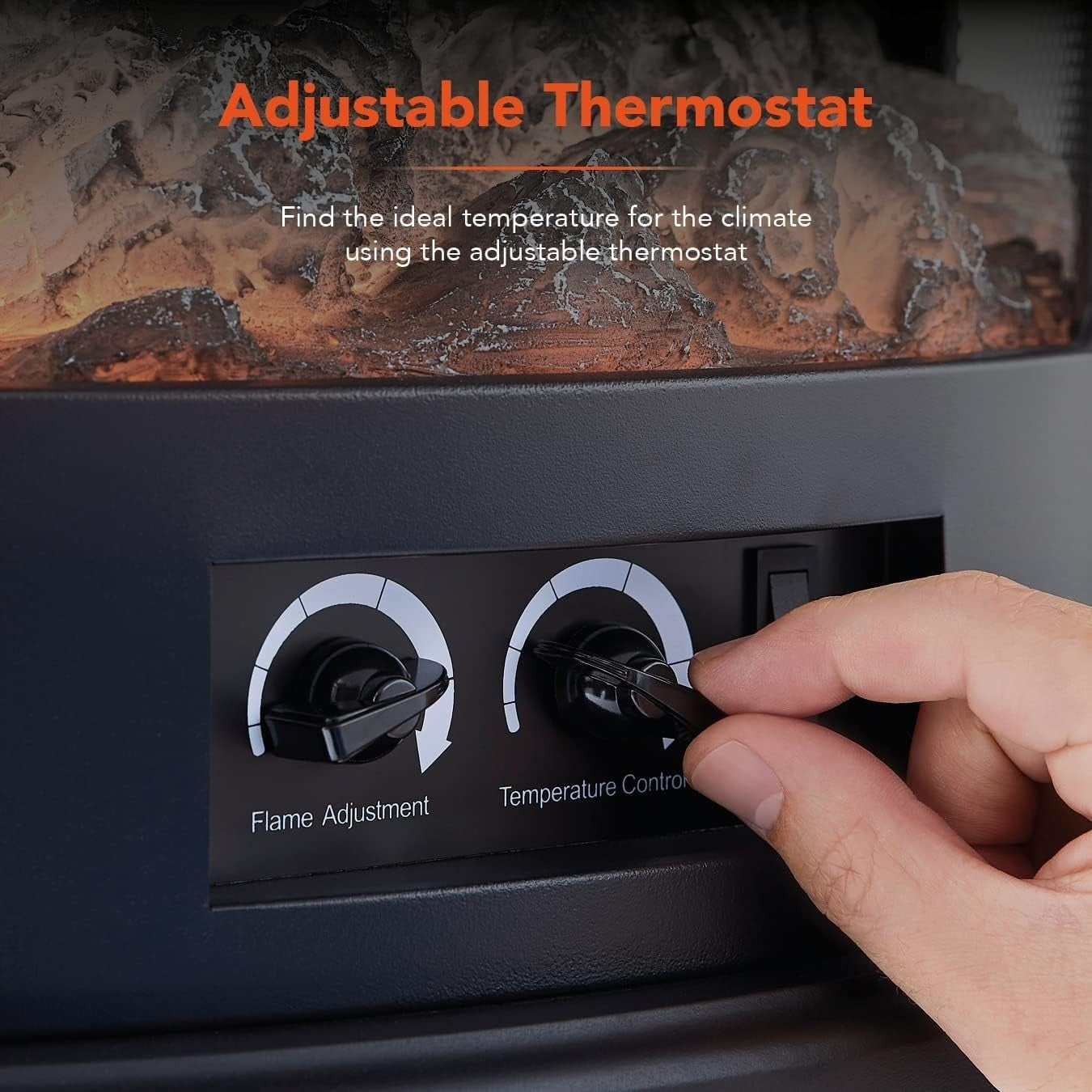 1800W Log Effect Electric Fireplace Heater Stove | Freestanding Flame Fire
