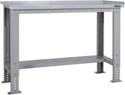 Adjustable Heavy Duty Workbench 600kg Steel Top with Shelf 1215mm x 600mm