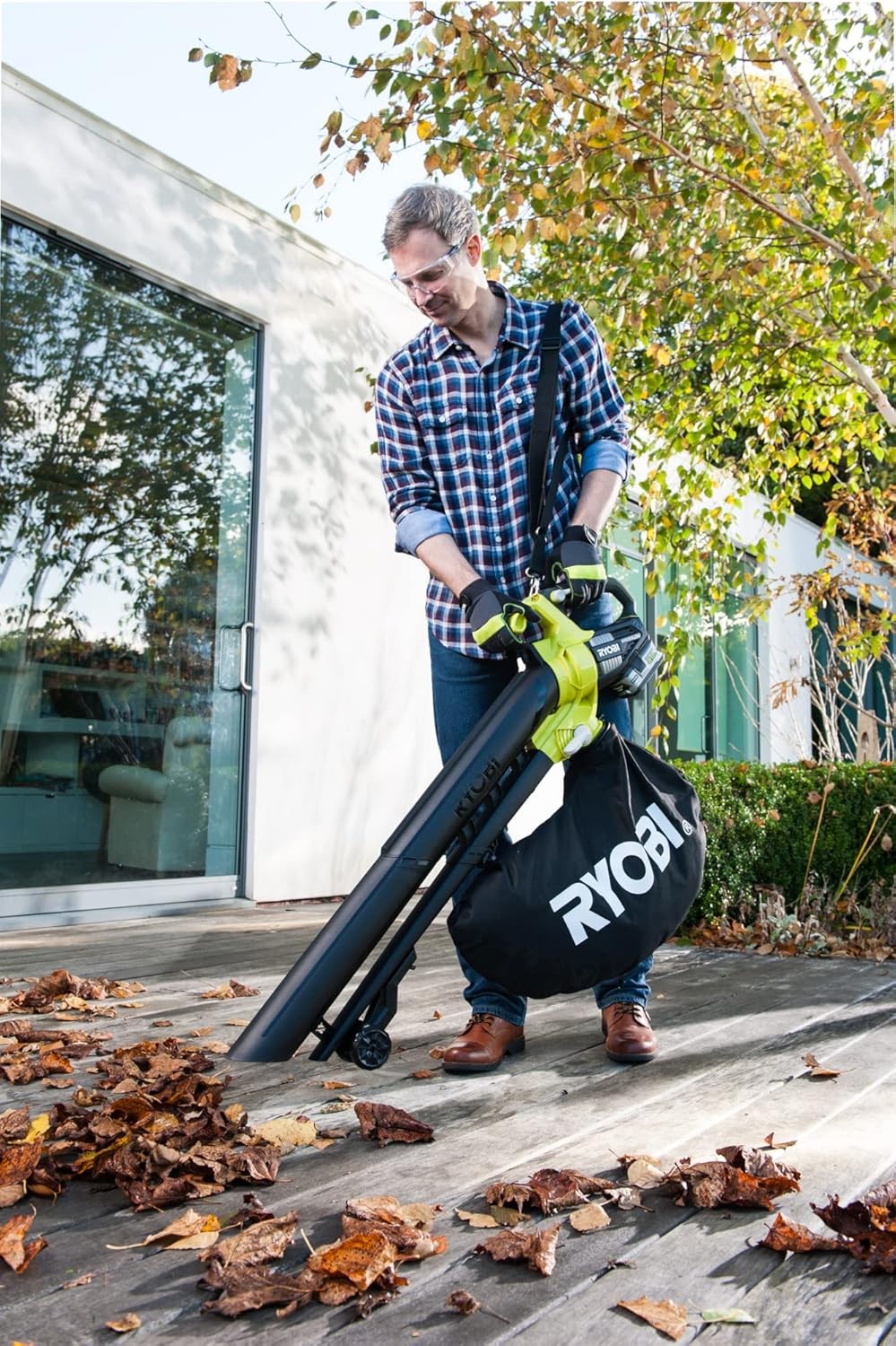 Cordless Leaf Blower Vacuum 18V Brushless 2-in-1 Garden Cleaner Body Only