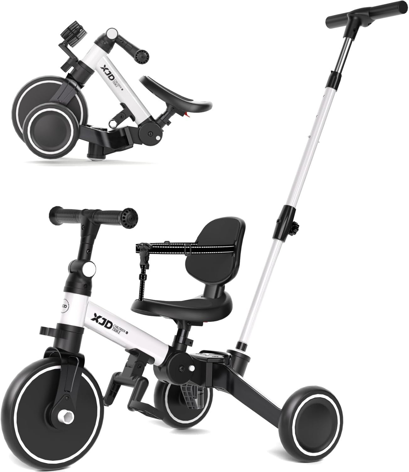 6 in 1 Foldable Toddler Tricycle Push Bike Adjustable Handle 1-4 Years