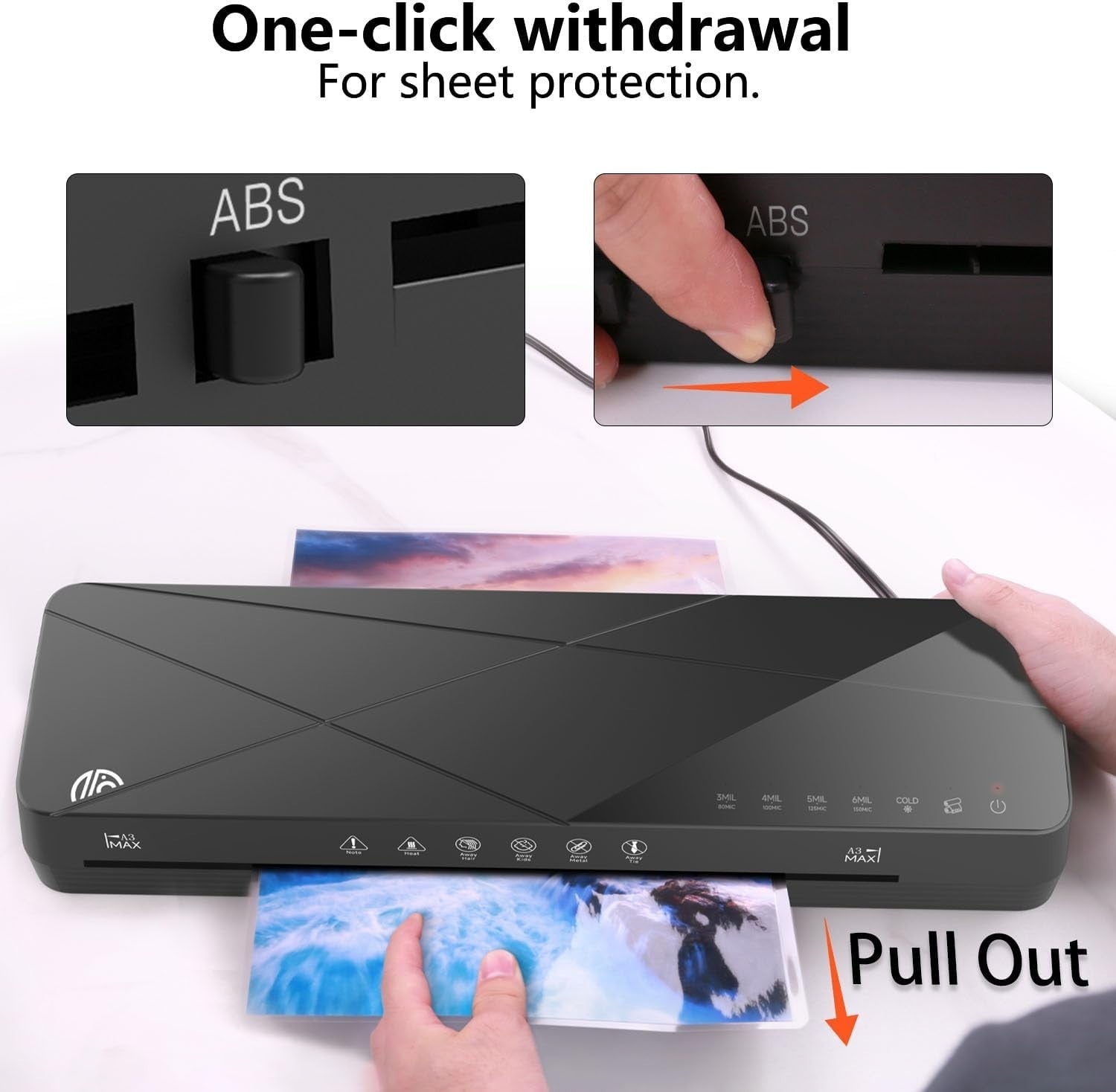 A3 Laminator 6-in-1 Touch Control 60s Warm Up No Jam + 30 Sheets