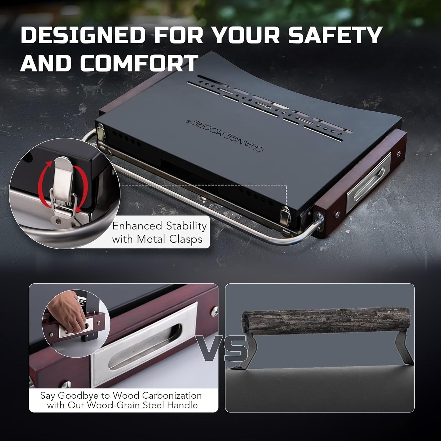 Stainless Steel Portable BBQ Grill – Folding Charcoal Barbecue Heat Resistant
