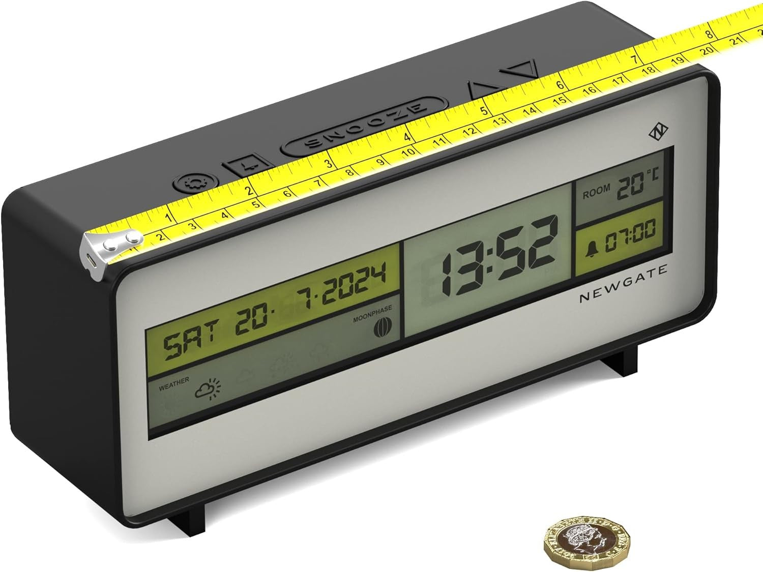 Retro Digital Alarm Clock LCD Date Time Temperature Silent Bedside Desk