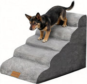 Wide Dog Stairs 5 Step Foam Pet Ramp 87x40x62cm Non Slip