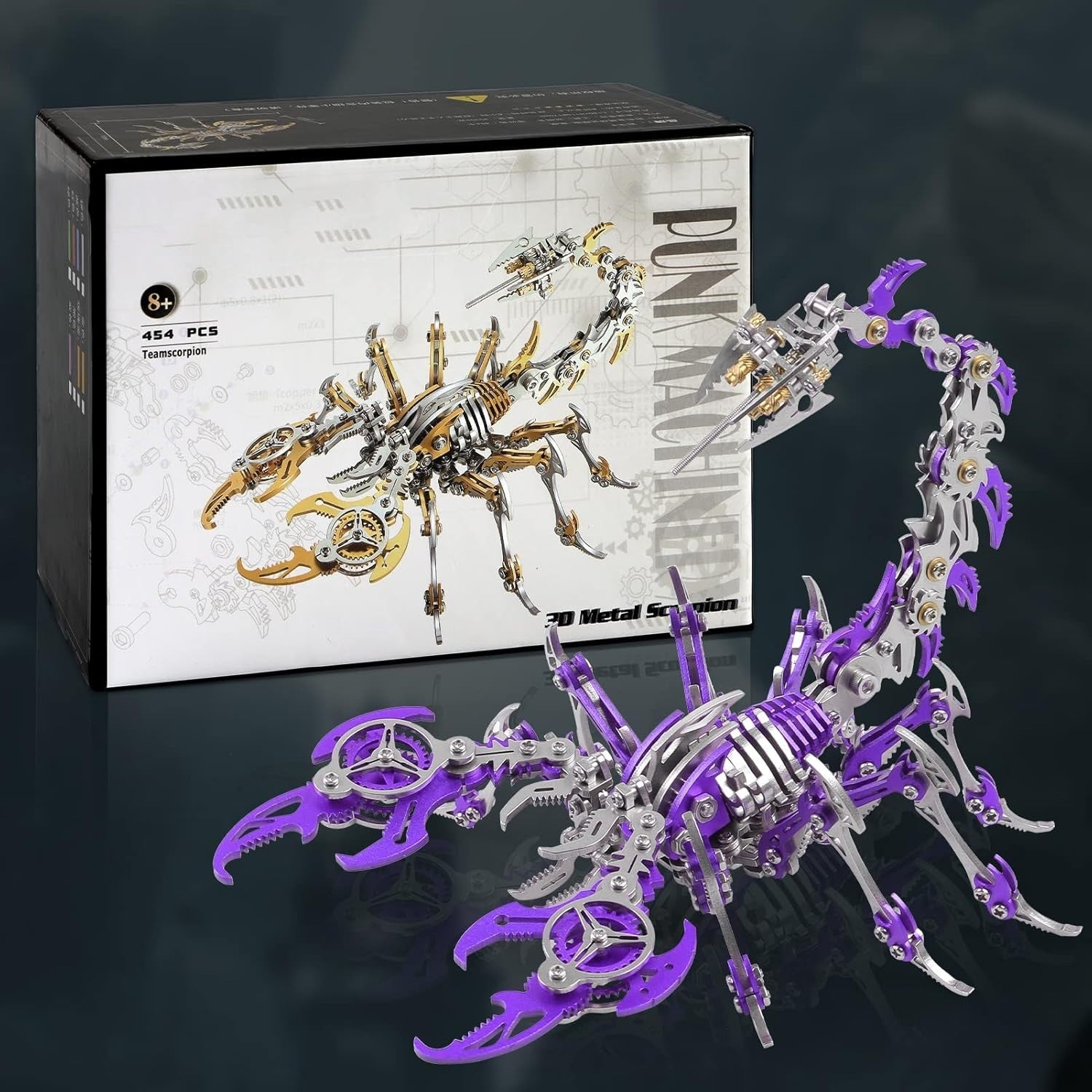 3D Metal Scorpion Puzzle Kit 454PCS Purple DIY Mechanical Model Gift