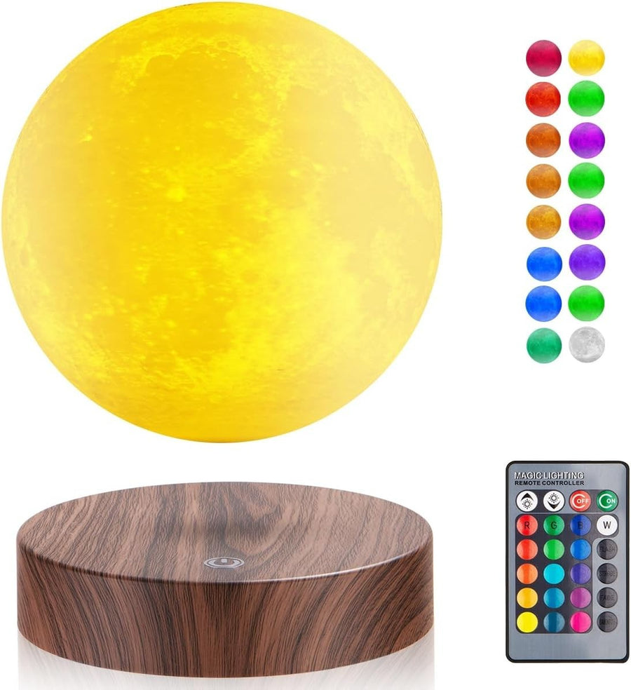 Levitating Moon Lamp 16 Colors, Floating Magnetic Night Light, 15cm Decor