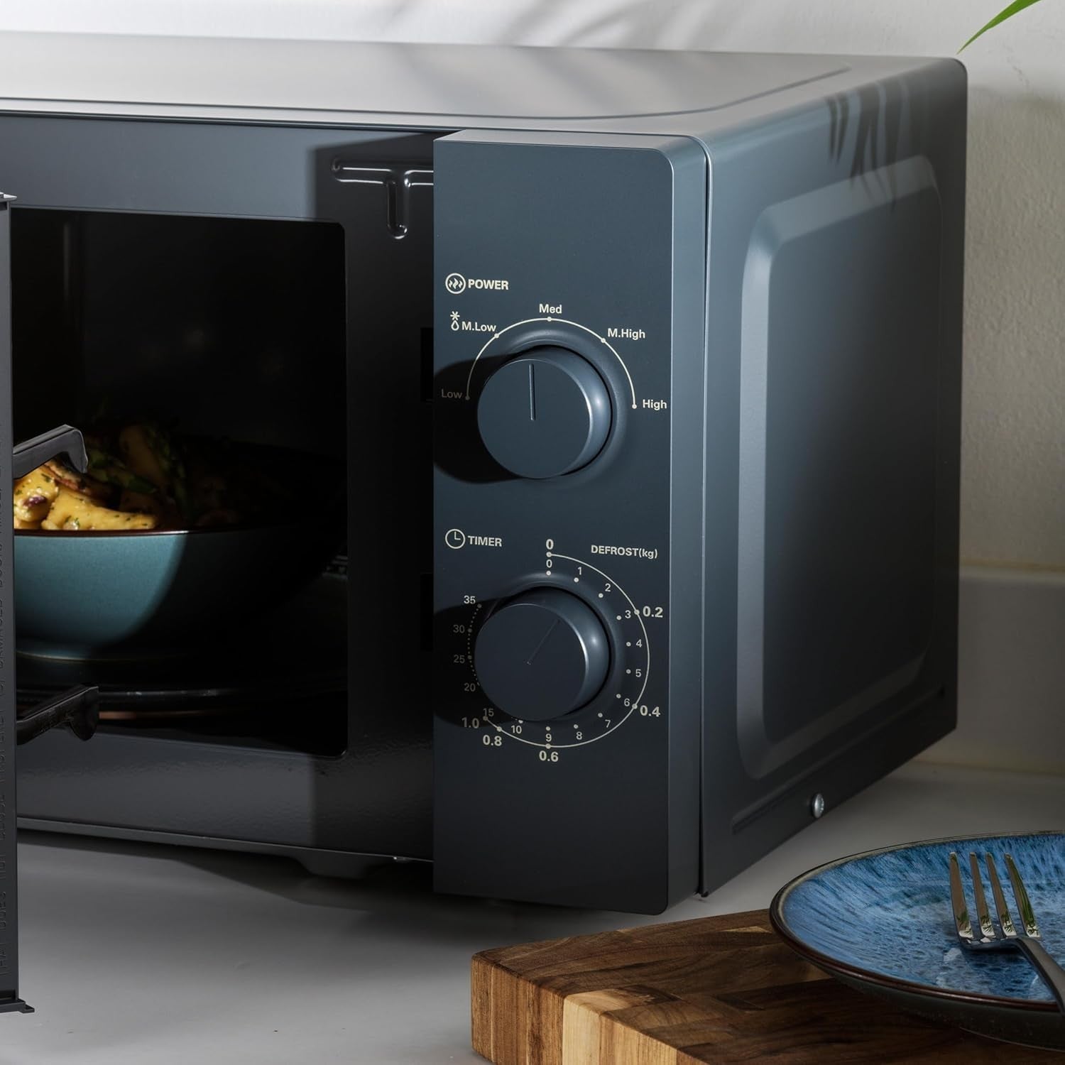 Salter Marino 20L Solo Microwave 950W Compact 5 Power Levels Blue/Grey