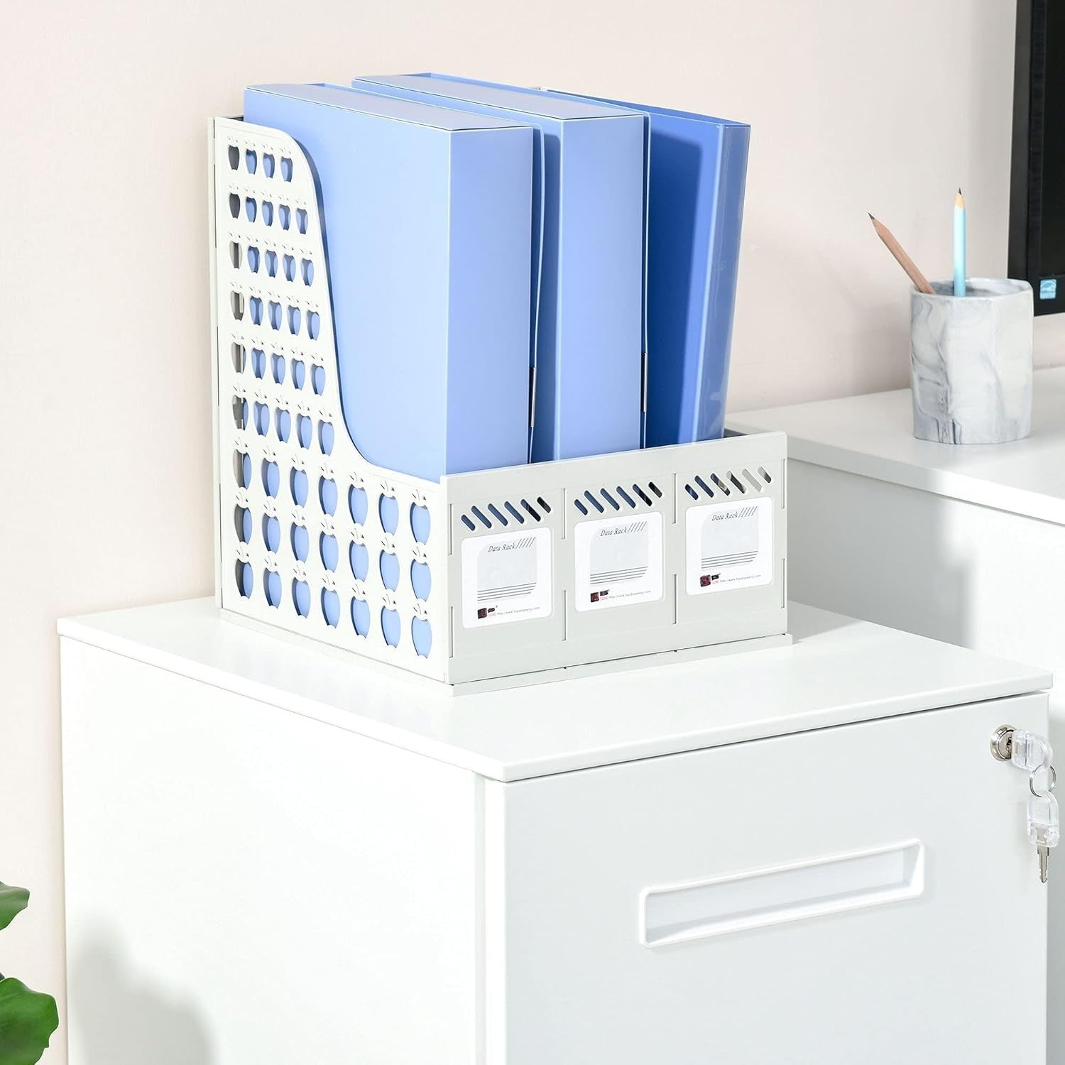 White 2 Drawer Mobile Filing Cabinet Lockable Steel A4 Letter Under Desk