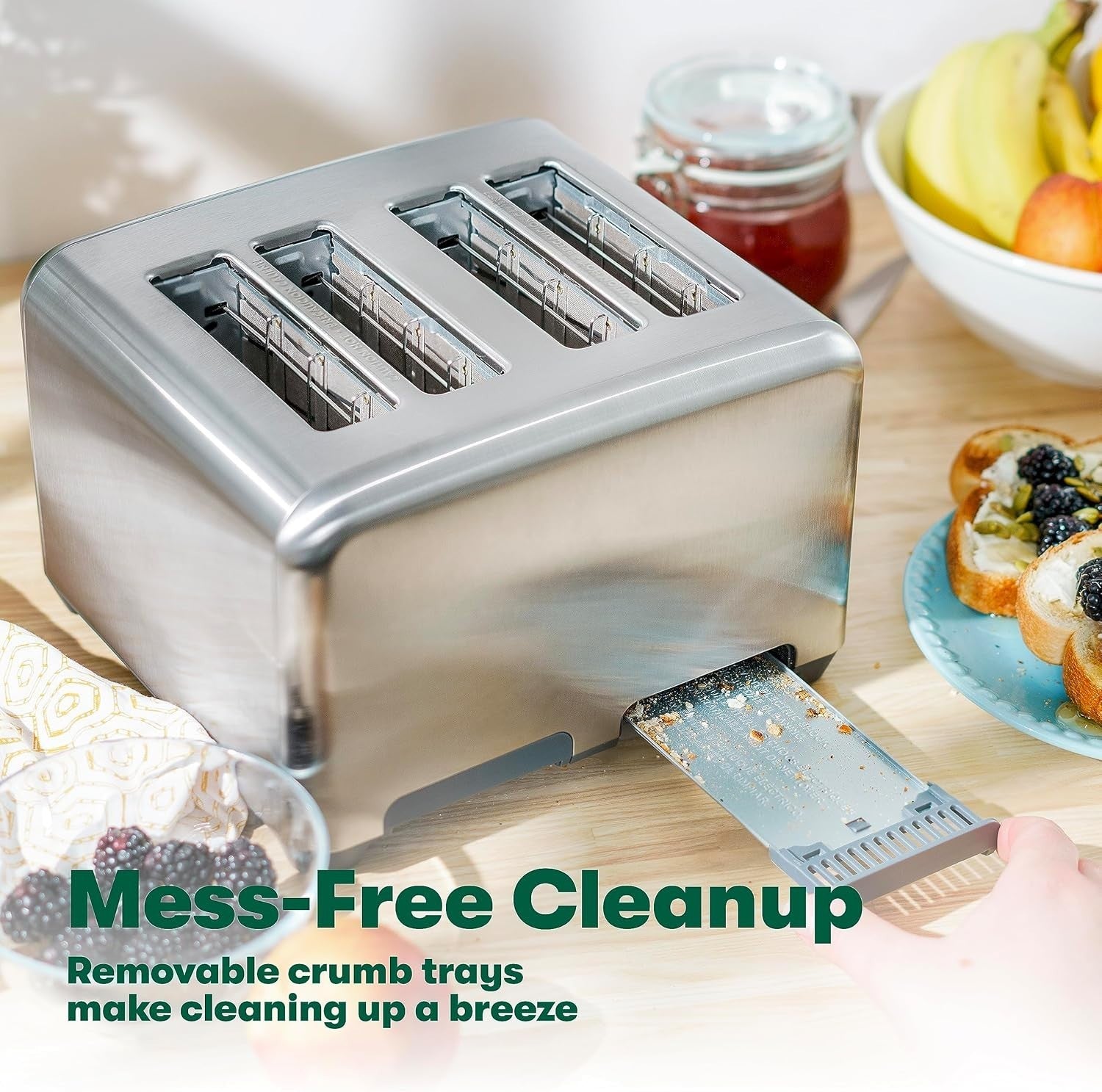 4-Slice Toaster Extra Wide Slots Bagel & Bread Stainless Steel