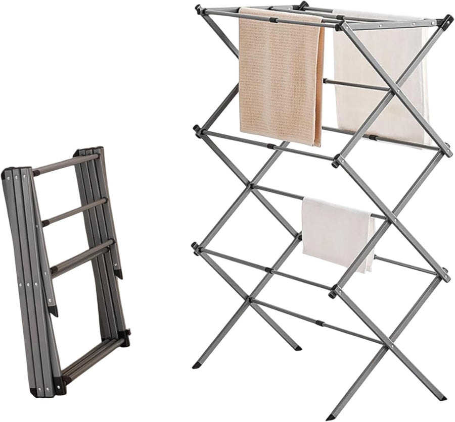 Expandable 3 Tier Clothes Airer Folding Indoor Outdoor Laundry Drying Rack