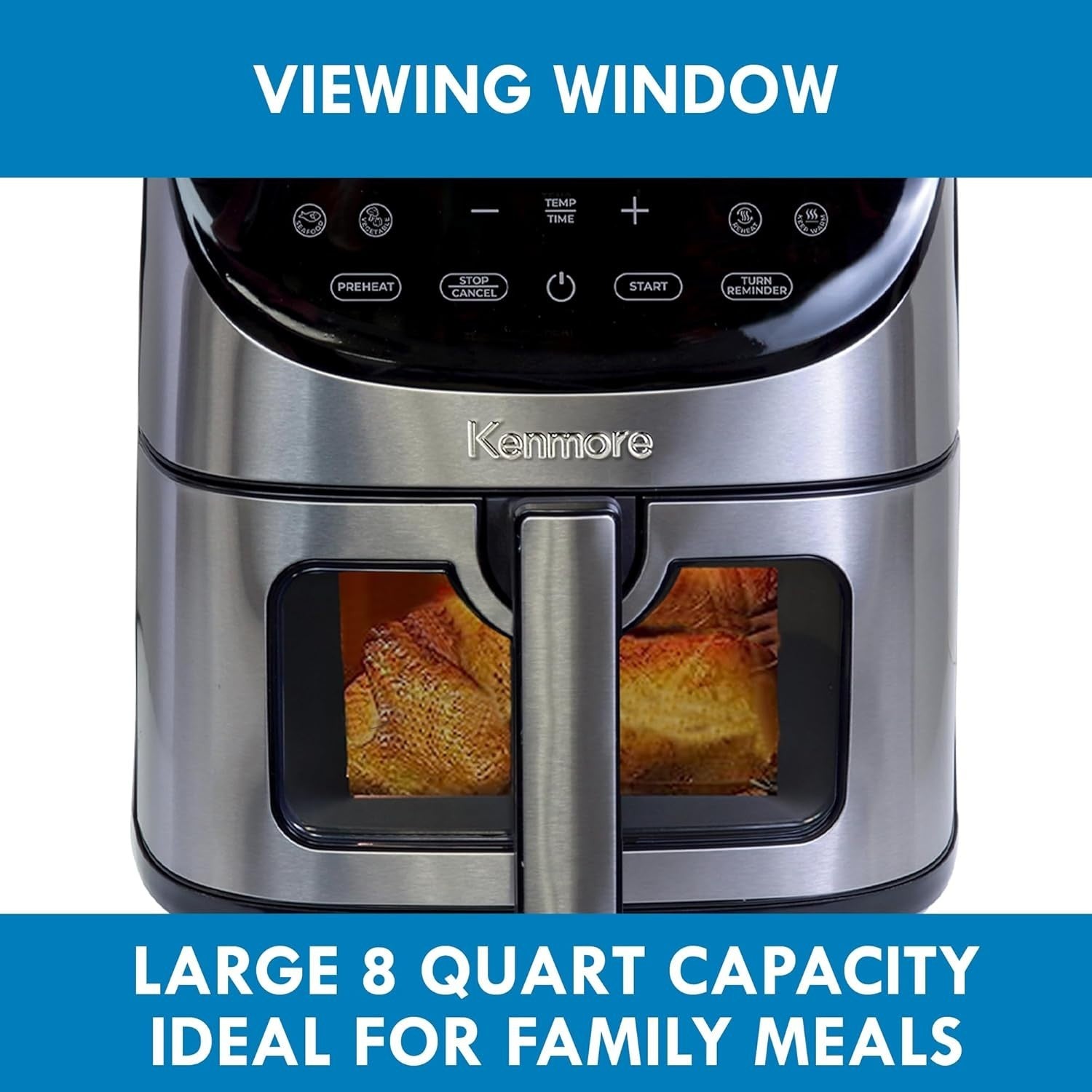 7.8L XL Air Fryer 1700W 12 Presets Touch Control Window Dishwasher Safe