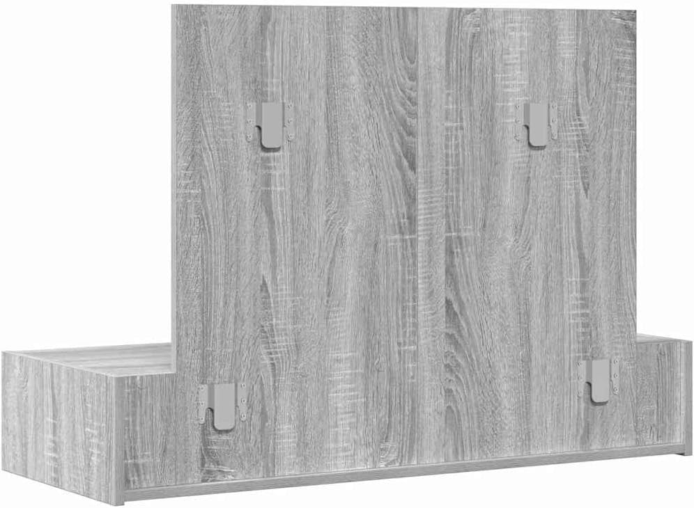 Modern Grey Sonoma Dressing Table Vanity Set Mirror Drawer Engineered Wood