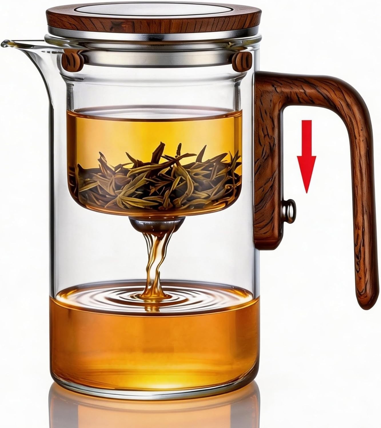 Magic Glass Teapot 600ml Magnetic Infuser Loose Leaf Tea Maker