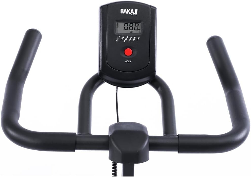 Compact Spinning Bike with LCD Monitor, Adjustable Seat & 5kg Flywheel