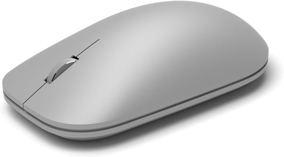 Slim Bluetooth Mouse Silver Low Profile 12 Month Battery