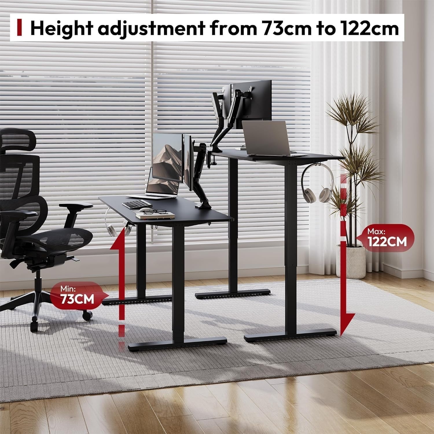 Electric Standing Desk 180x80cm Sit Stand Desk with Memory Controls