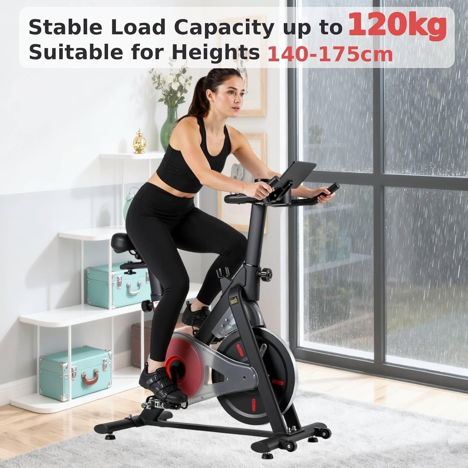 Magnetic Resistance Indoor Cycling Bike Quiet Spin Bike LCD Display Adjustable