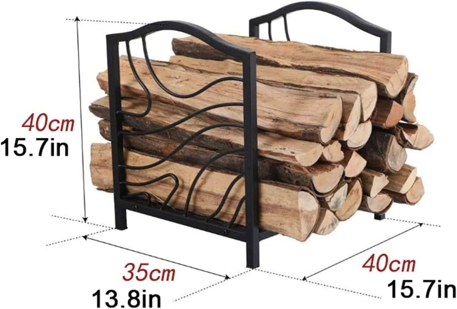 Heavy Duty Indoor/Outdoor Firewood Log Rack – Sturdy Metal Storage Holder.