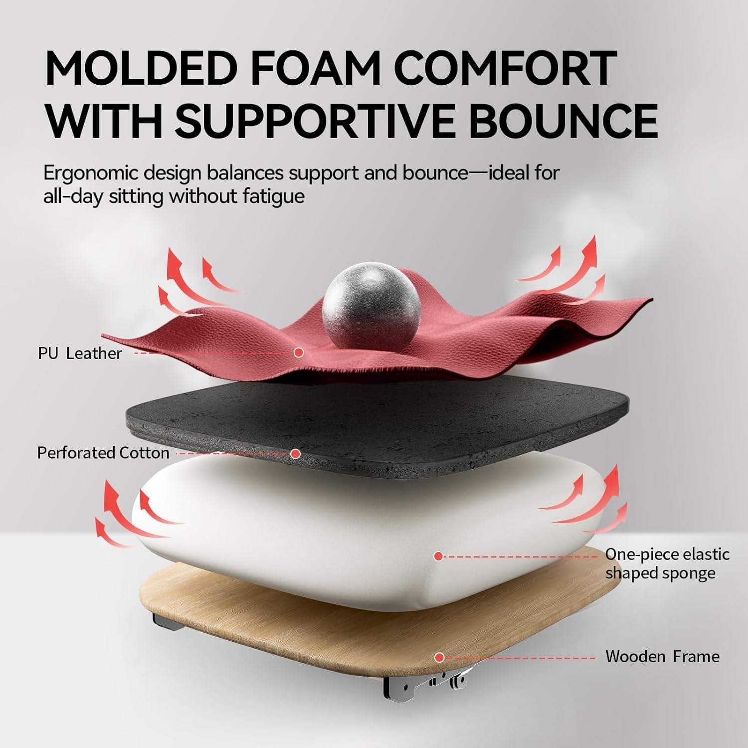 Oversized Red Ergonomic Gaming Office Chair High Back Recliner Lumbar Support