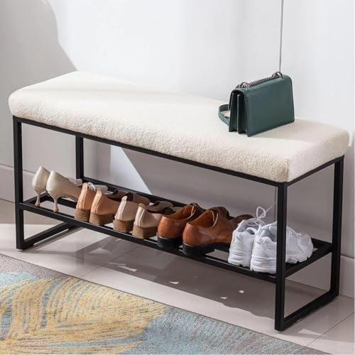 Zesthouse Boucle Shoe Bench with Storage, Modern Entryway & Bedroom Seating